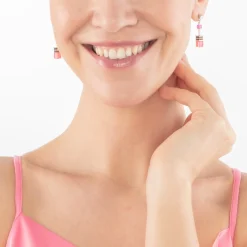 GeoCUBE® Iconic earrings Viva Magenta