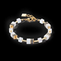 GeoCUBE® Iconic Layer bracelet gold-white