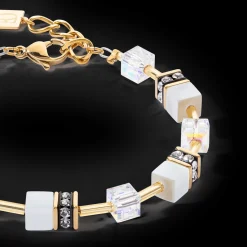 GeoCUBE® Iconic Layer bracelet gold-white