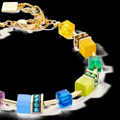 GeoCUBE® Iconic Layer bracelet gold-rainbow