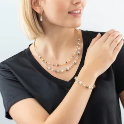 GeoCUBE® Iconic Layer bracelet gold-white