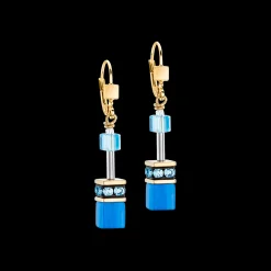 GeoCUBE® Iconic Mono Gold earrings turquoise