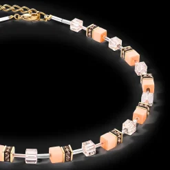 GeoCUBE® Iconic Mono Gold necklace Apricot Crush