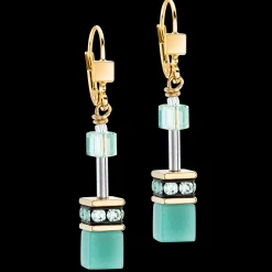 GeoCUBE® Iconic Mono Gold earrings green