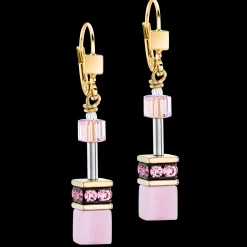 GeoCUBE® Iconic Mono Gold earrings pink