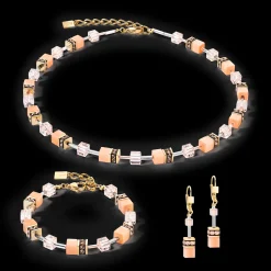 GeoCUBE® Iconic Mono Gold necklace Apricot Crush