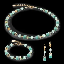 GeoCUBE® Iconic Mono Gold necklace green