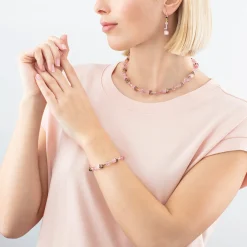 GeoCUBE® Iconic Mono Gold necklace pink
