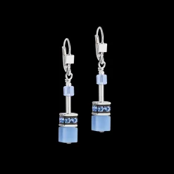GeoCUBE® Iconic Mono Silver earrings blue