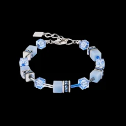 GeoCUBE® Iconic Mono Silver bracelet blue