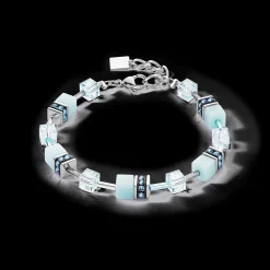GeoCUBE® Iconic Mono Silver bracelet ice blue