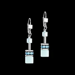 GeoCUBE® Iconic Mono Silver earrings ice blue