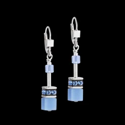 GeoCUBE® Iconic Mono Silver earrings blue