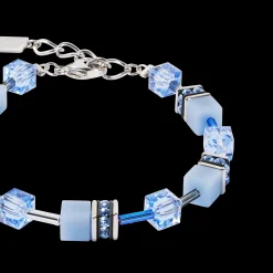 GeoCUBE® Iconic Mono Silver bracelet blue