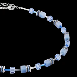 GeoCUBE® Iconic Mono Silver necklace blue
