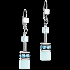GeoCUBE® Iconic Mono Silver earrings ice blue