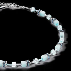 GeoCUBE® Iconic Mono Silver necklace ice blue