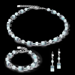 GeoCUBE® Iconic Mono Silver necklace ice blue