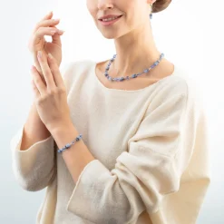 GeoCUBE® Iconic Mono Silver necklace blue