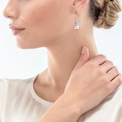 GeoCUBE® Iconic Nature Chain earrings white