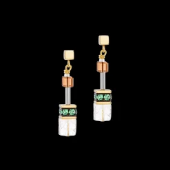 GeoCUBE® Iconic Nature earrings brown-white