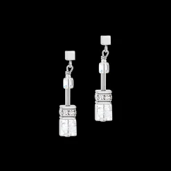 GeoCUBE® Iconic Nature earrings silver-white