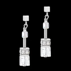 GeoCUBE® Iconic Nature earrings silver-white