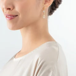 GeoCUBE® Iconic Nature earrings gold white