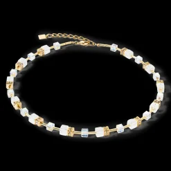 GeoCUBE® Iconic Nature necklace gold white
