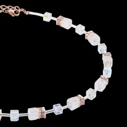 GeoCUBE® Iconic Nature necklace rosegold white