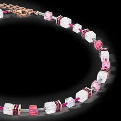 GeoCUBE® Iconic Nature necklace pink white