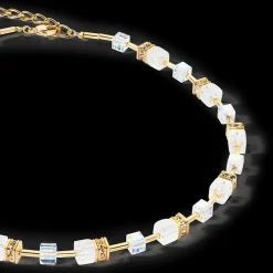 GeoCUBE® Iconic Nature necklace gold white