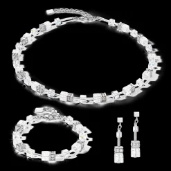 GeoCUBE® Iconic Nature necklace silver-white