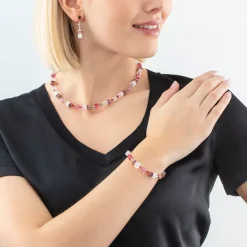 GeoCUBE® Iconic Nature necklace pink white