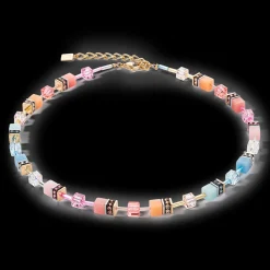 GeoCUBE® Iconic necklace aqua-apricot