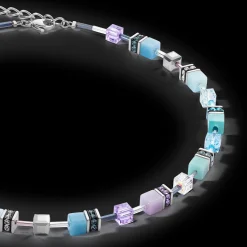 GeoCUBE® Iconic necklace aqua-lilac
