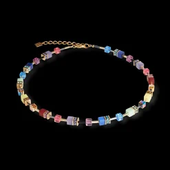 GeoCUBE® Iconic necklace Festive gold-multicolour