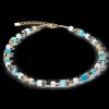 GeoCUBE® Iconic necklace gold turquoise