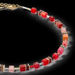 GeoCUBE® Iconic necklace gold red
