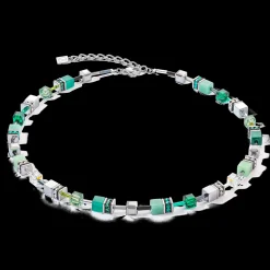 GeoCUBE® Iconic necklace silver-green
