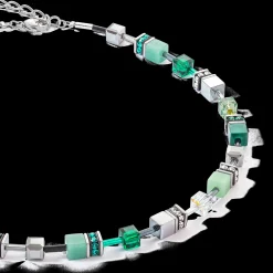 GeoCUBE® Iconic necklace silver-green