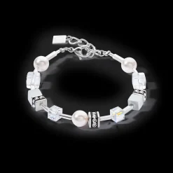 GeoCUBE® Iconic Pearl Mix bracelet silver-white