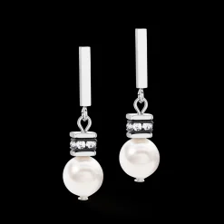 GeoCUBE® Iconic Pearl Mix earrings silver-white