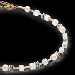 GeoCUBE® Iconic Pearl Mix necklace gold-white