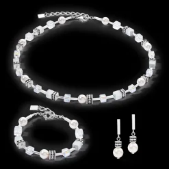 GeoCUBE® Iconic Pearl Mix bracelet silver-white