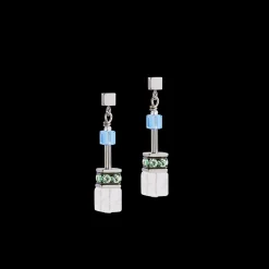 GeoCUBE® Iconic Precious earrings aqua-green