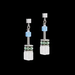GeoCUBE® Iconic Precious earrings aqua-green