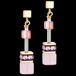 GeoCUBE® Iconic Precious earrings rose-orange