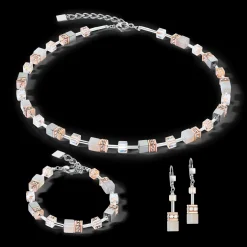 GeoCUBE® Iconic Precious earrings rose gold-peach