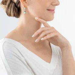 GeoCUBE® Iconic Precious earrings green-turquoise